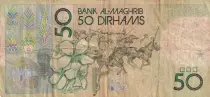 Marocco 50 Dirhams - Hassan II - Mounted Milicia charging - 1987 - P.64b