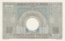Marocco 50 Francs 18-06-1946 - XF - large type - Serial G.1316 - P.21