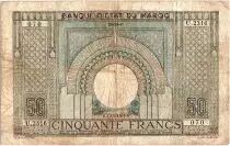 Marocco 50 Francs 28-10-1947 - Fine- Serial U.2316 - P.21