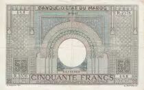 Marocco 50 Francs 28-10-1947 - VF to XF  - large type - Serial R.2576 - P.21