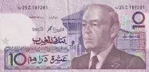 Marokko 10 Dirhams - Hassan II - 1987 - P.63b