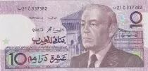 Marokko 10 Dirhams - Hassan II - Musical instrument - 1987 - Serial B