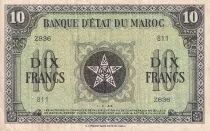 Marokko 10 Francs - 01-03-1944 - VF  - Serial Z.836 - P.25