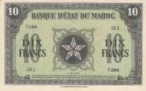 Marokko 10 Francs - 01-05-1943 - XF - Serial T.286 - P.25a