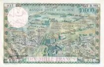 Marokko 100 Dirhams on 10000 Francs - View of Casablanca - 28-04-1955 - Serial R.989 - P.52