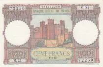 Marokko 100 Francs - Ksar d\'A&iuml;t-ben-haddou - 09-01-1950 - XF - Serial S.21 - P.45