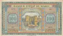 Marokko 100 Francs - Meknes -  1943 - VF - Serial S275 - P.27
