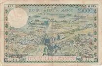 Marokko 100Dirhams on 10000 Francs OVERPRINT 02-08-1955 - Serial H.815 - F - P.52