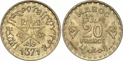 Marokko 20 Francs Cherifian Empire - 1371 (1952)