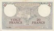 Marokko 20 Francs Minaret - 01-03-1945 - XF - R.1861-471 - P.18b
