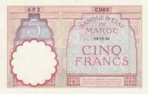 Marokko 5 Francs 14-11-1941 - XF  - Serial  C.989 - P.23Ab