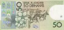 Marokko 50 Dirhams - Hassan II - Mounted Milicia charging - 1987 - AU to UNC - P.64c