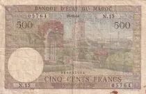 Marokko 500 Francs Hassan garden in  Rabat - 19-12-1956 - Serial N.15 - P.46