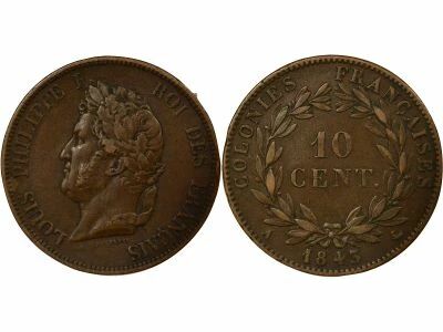 Marquesas Islands, Louis-Philip - 10 Centimes - 1843 A Paris