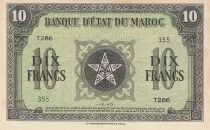 Marruecos 10 Francs - 01-05-1943 - XF to AU - Serial T.286 - P.25a