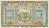 Marruecos 100 Francs - Meknes -  1943 - VF to XF  - Serial R.142 - P.27
