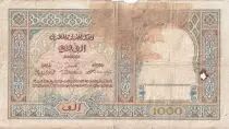 Marruecos 1000 Francs - City and Minaret - 01-02-1921- Serial V.10 - G - P.16a