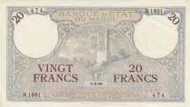Marruecos 20 Francs Minaret - 01-03-1945 - XF - R.1861-474 - P.18b