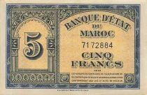 Marruecos 5 Francs - 01-08-1943 - P.24a