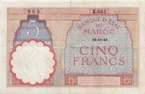 Marruecos 5 Francs - 14-11-1941 - P.23A