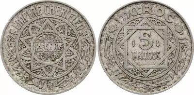 Marruecos 5 Francs Cherifian Empire - 1370 (1951)