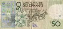 Marruecos 50 Dirhams - Hassan II - Mounted Milicia charging - 1987 - F - P.64c