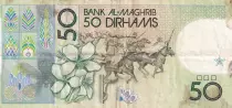Marruecos 50 Dirhams - Hassan II - Mounted Milicia charging - 1987 - P.64a