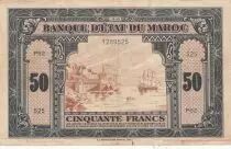 Marruecos 50 Francs - 01-08-1943 - VF - Serial P52 - P.26a