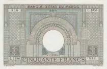 Marruecos 50 Francs 28-10-1947 - XF - large type - Serial L.1656 - P.21