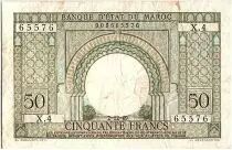 Marruecos 50 Francs Gateway - 02-12-1949 - VF - Serial X.4 - P.44