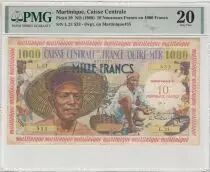 Martinica 10 NF/1000 Francs - Fisherman - 1960 - Serial L.21 - PMG 20