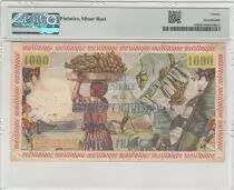 Martinica 10 NF/1000 Francs - Fisherman - 1960 - Serial L.21 - PMG 20