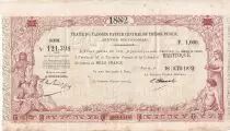 Martinica 1000 Francs - French colonial note - Sign. Chazal - 18-10-1882- Kol.N�45