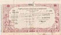 Martinica 1000 Francs - French colonial note - Sign. Chazal - 18-10-1882- Kol.N�45