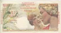 Martinica 1000 Francs - Union fran&ccedil;aise - ND (1946) - Serial D.8