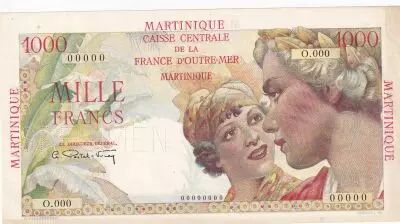 Martinica 1000 Francs - Union fran�aise - ND (1946) - Specimen