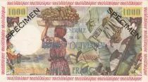 Martinica 1000 Francs Fisherman - Specimen - 1955