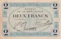 Martinica 2 Francs - Blue  ND (1915) - P.11