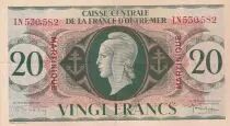 Martinica 20 Francs - Marianne  - 1944 - XF - P.24