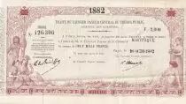 Martinica 2000 Francs - Traite du Tr�sor Public - Sign. Chazal - 18-10-1882- Kol.N�46var