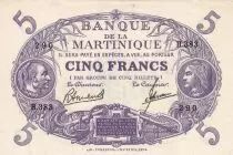 Martinica 5 Francs - Cabasson - 1945/1947 - Serial H.383