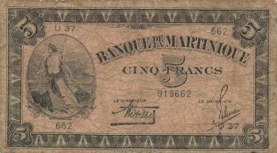 Martinica 5 Francs - Liberty - ND (1944) - P.16