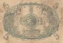 Martinica 5 Francs 2 bust of man and woman - 1903 Serial U.48