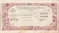 Martinica 500 Francs - French colonial note - Sign. Chazal - 18-10-1882- Kol.N�43