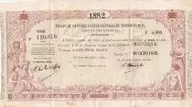 Martinica 5000 Francs - French colonial note - Sign. Chazal - 18-10-1882- Kol.N�46
