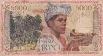 Martinica 5000 Francs - Woman with bananas - Sugar can - ND (1960) - Serial O.1 - P.36