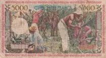 Martinica 5000 Francs - Woman with bananas - Sugar can - ND (1960) - Serial O.1 - P.36