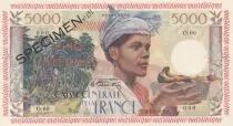 Martinica 5000 Francs Woman with fruits - 1955 Specimen