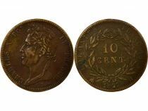 Martinique & Guadeloupe, Charles X - 10 Centimes 1827 H La Rochelle