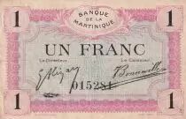 Martinique 1 Franc - Blue and pink - ND (1919) - P.10